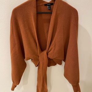 Front tie sweater